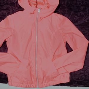 Neon Pink Spring Windbreaker Zip-Up